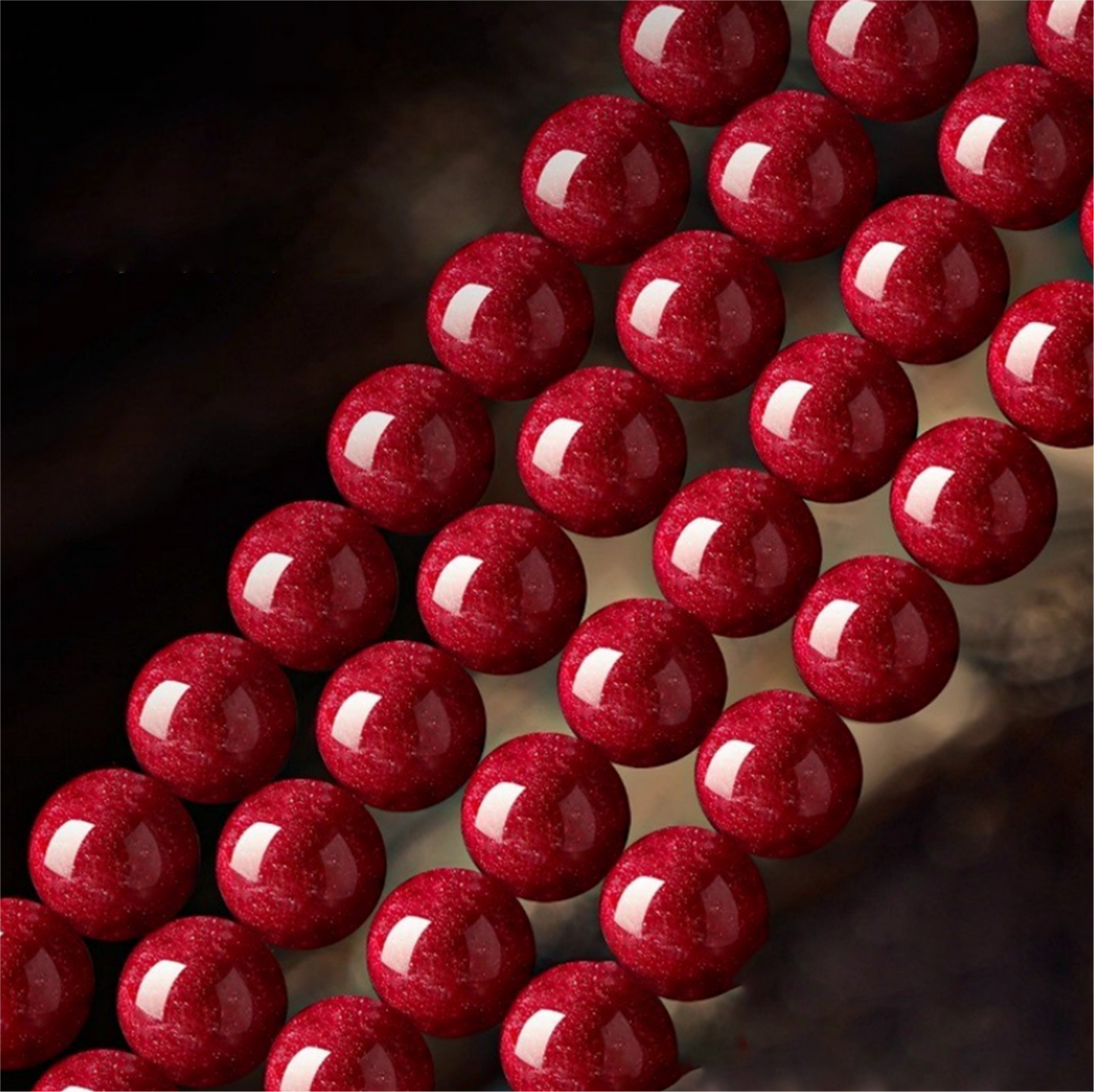 Lucky Red Cinnabar Bracelet with Gold Horse Charm – Feng Shui Protection & Prosperity Beaded Bracelet (8mm)