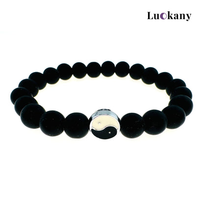 Tai Chi Yin Yang Feng Shui Black Turquoise Luck Bracelet