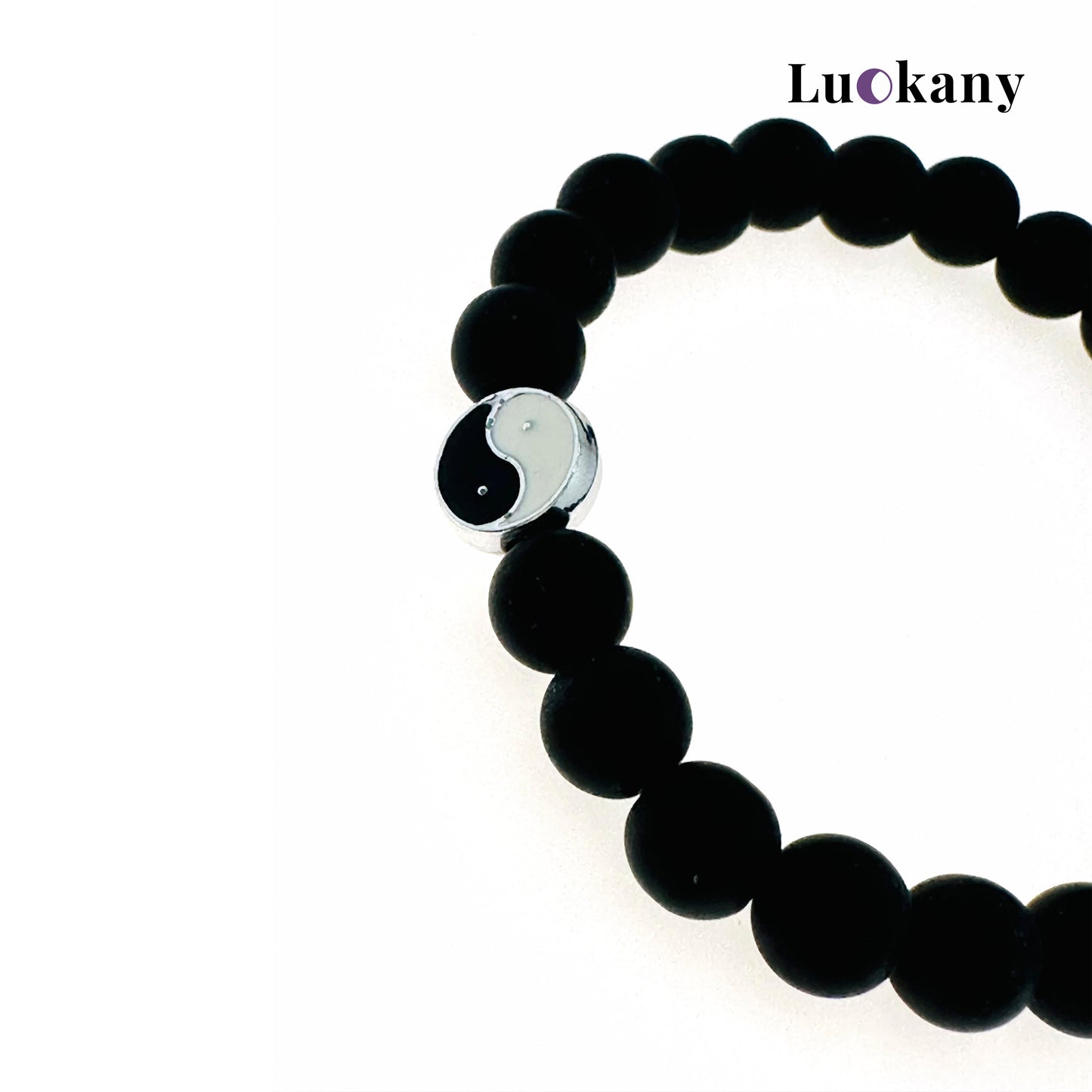 Tai Chi Yin Yang Feng Shui Black Turquoise Luck Bracelet