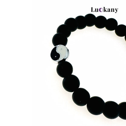 Tai Chi Yin Yang Feng Shui Black Turquoise Luck Bracelet