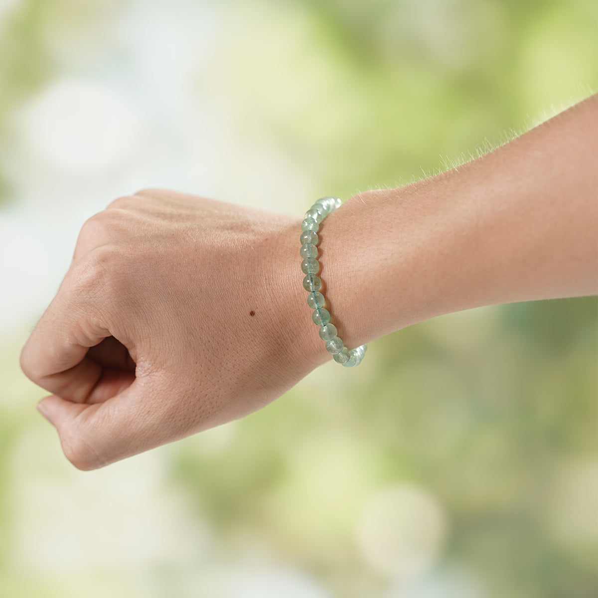 Green Weathered Agate Crystal Bracelet Stone Handmade