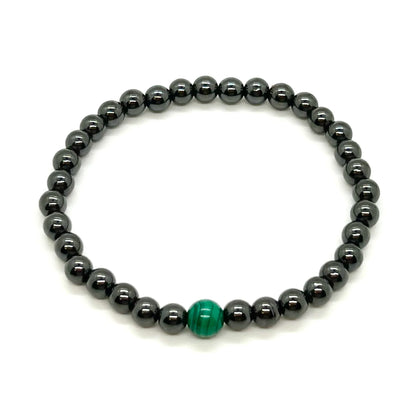 Joint Pain Support Malachite & Hematite Bracelet (Non-Magnetic)
