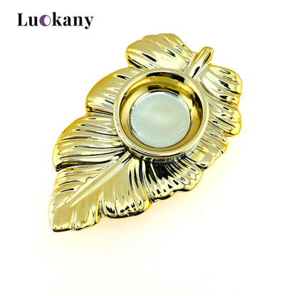 Chrysos Leaf•Golden Leaf Boat Crystal Stand"