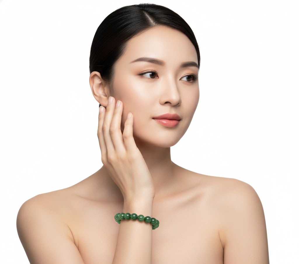 Green Weathered Agate Crystal Bracelet Stone Handmade