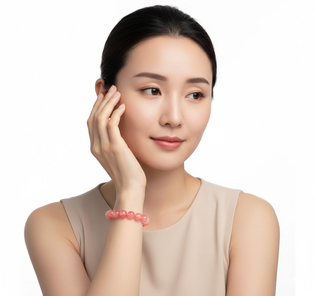 Strawberry Agate Crystal Bracelet