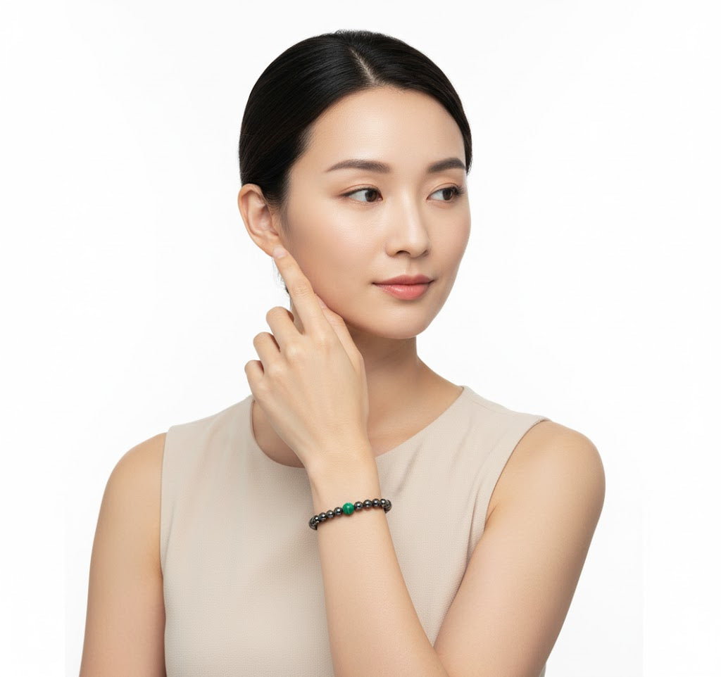 Joint Pain Support Malachite & Hematite Bracelet (Non-Magnetic)